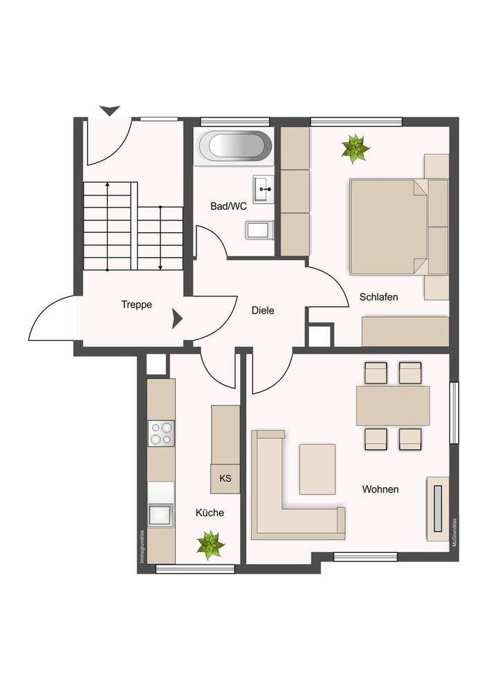 Guter Schnitt & gefragte Lage - Vermietete 2-Zimmer-Wohnung in Oßweil
