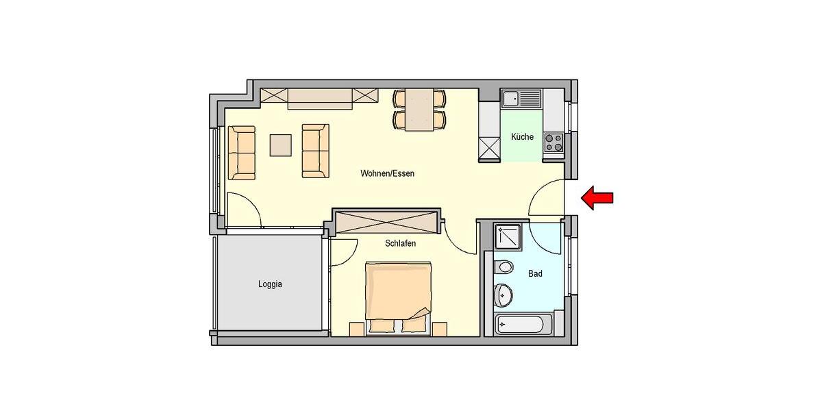Etagenwohnung Remseck am Neckar - 2 Zimmer, 56 m&sup2;, 802&euro; | Angebot:26636061