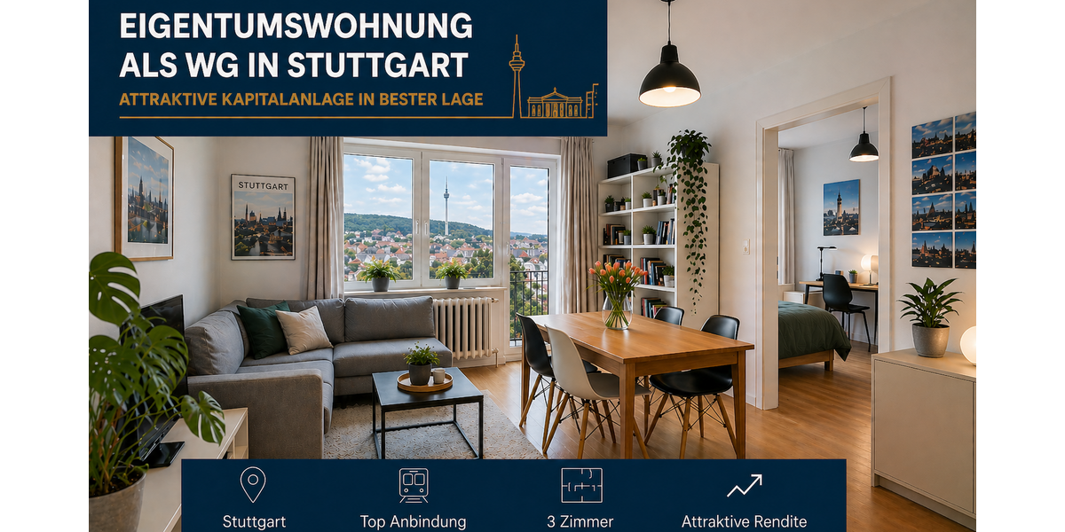 Etagenwohnung Stuttgart Stuttgart-Ost - 3 Zimmer, 63 m&sup2;, 399.000&euro; | Angebot:26381137