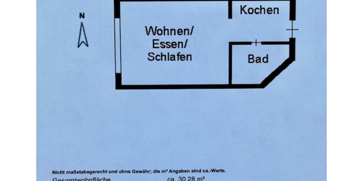 Kaufpreis : 6.480 € = 4,5 % - 1 ZW 30m² 1.OG + TG in Ludwigsburg 1 zimmer