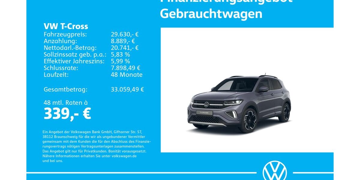 VW T-Cross 1.505 km 29.630 &euro; Stuttgart-Wangen 70188
