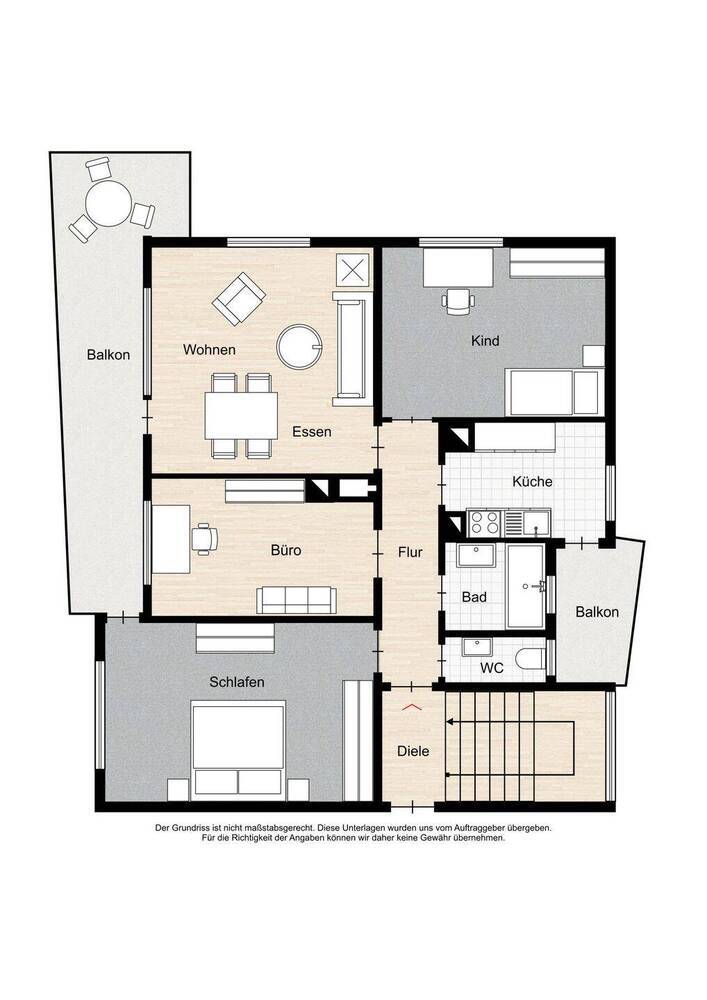 Gut geschnittene, helle 4-Zimmer-Wohnung mit großem Balkon