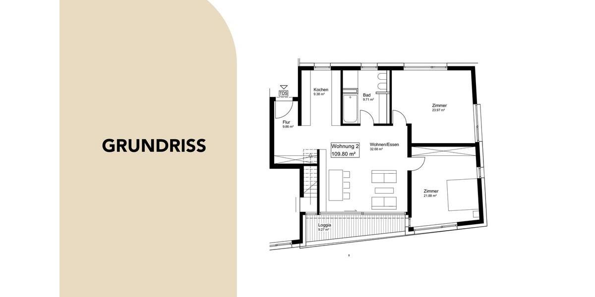 Etagenwohnung Denkendorf - 3 Zimmer, 110 m&sup2;, 1.865&euro; | Angebot:26254973