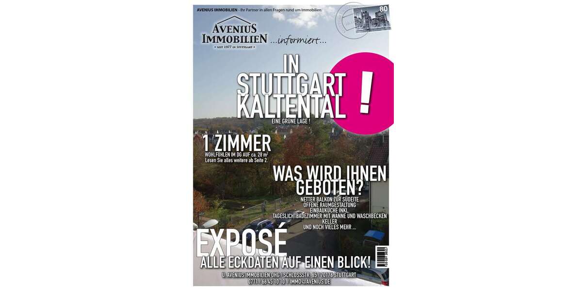 Etagenwohnung Stuttgart Vaihingen - 1 Zimmer, 30 m&sup2;, 440&euro; | Angebot:26856990