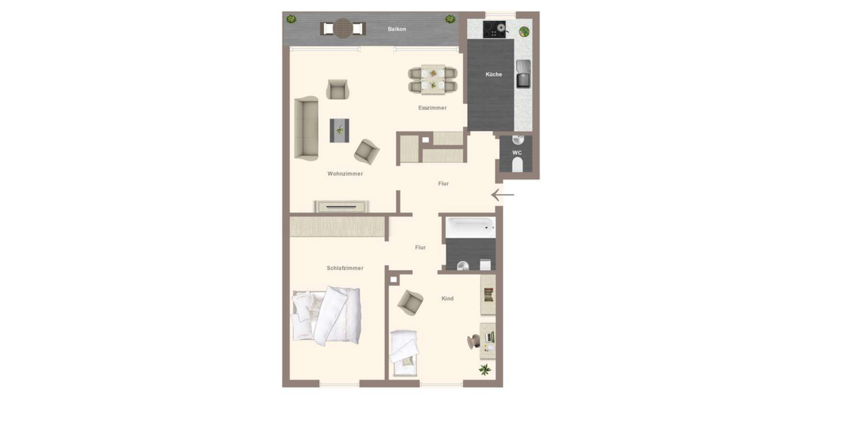 Helle 3,5-Zimmer Wohnung im 3. OG in Ludwigsburg mit Westbalkon 3.5 zimmer