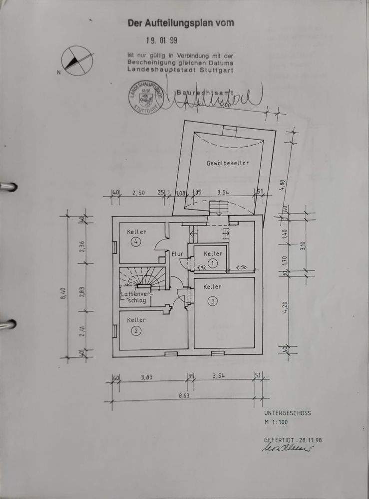 Attraktives 4-Familienhaus in zentraler Lage von Stuttgart-Obertürkheim 1 zimmer