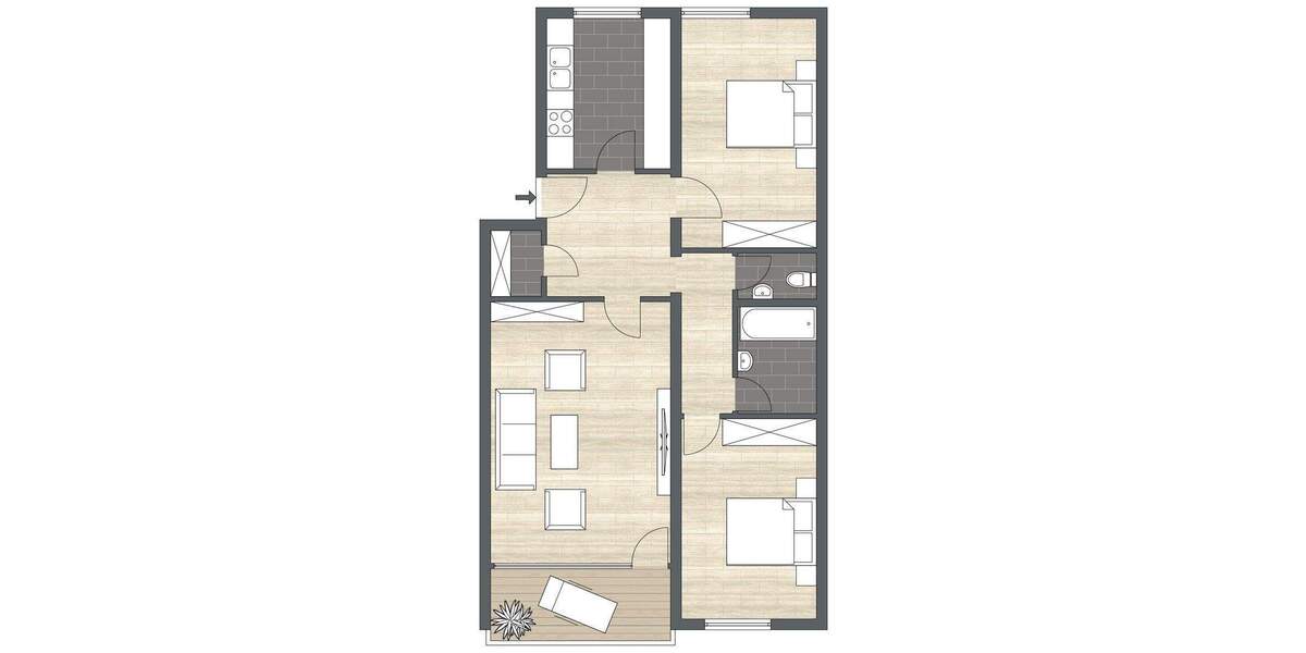 Etagenwohnung Leonberg Höfingen - 3 Zimmer, 83 m&sup2;, 339.900&euro; | Angebot:25607712