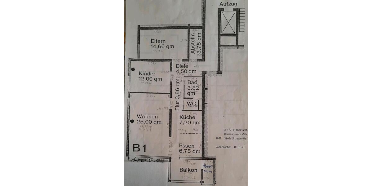 Etagenwohnung Sindelfingen Darmsheim - 3 Zimmer, 85 m&sup2;, 275.000&euro; | Angebot:26710701
