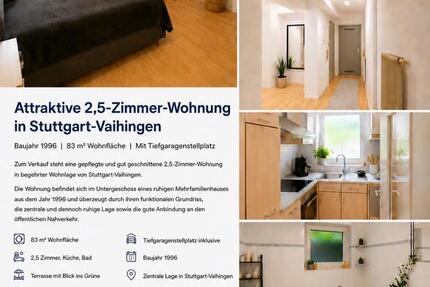 Wohnung Stuttgart Vaihingen - 2.5 Zimmer, 83 m&sup2;, 489.000&euro; | Angebot:26885477