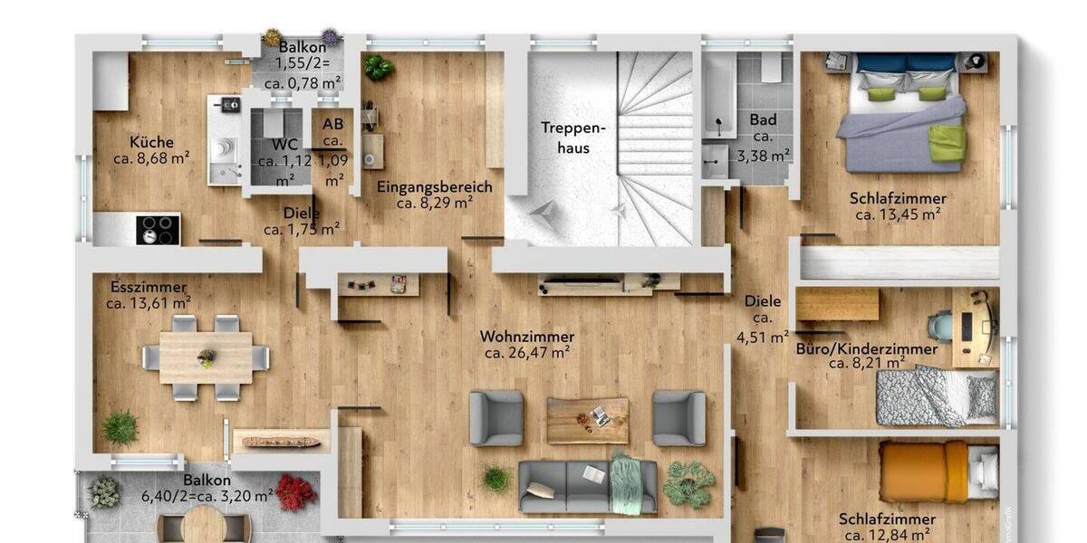 Etagenwohnung Stuttgart West - 5 Zimmer, 106 m&sup2;, 675.000&euro; | Angebot:26383923