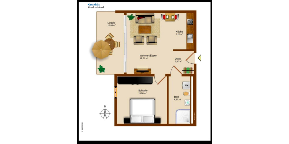 Etagenwohnung Ludwigsburg Eglosheim - 2 Zimmer, 56 m&sup2;, 1.050&euro; | Angebot:25151249
