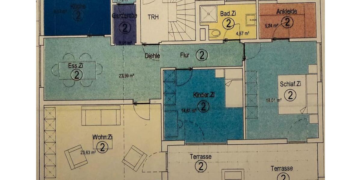 Erdgeschoßwohnung Esslingen am Neckar Hegensberg - 3.5 Zimmer, 109 m&sup2;, 1.750&euro; | Angebot:26241678
