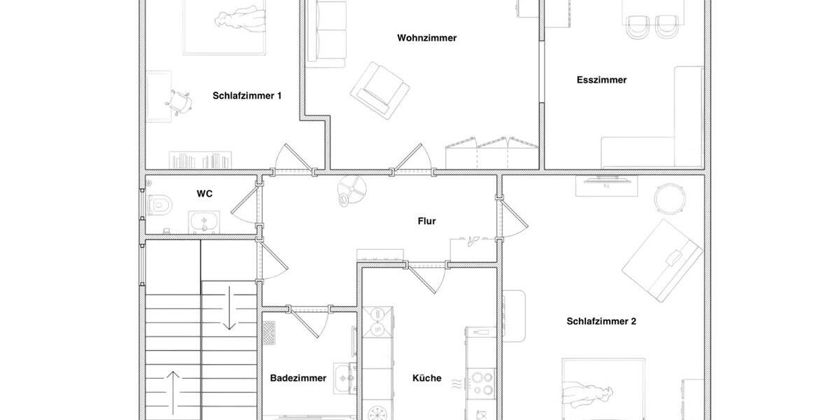Etagenwohnung Stuttgart Luginsland - 4 Zimmer, 78 m&sup2;, 1.300&euro; | Angebot:26144361