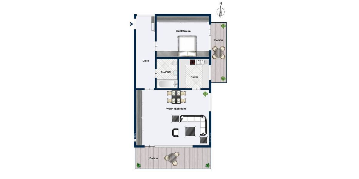Etagenwohnung Filderstadt / Bernhausen Bernhausen - 2 Zimmer, 89 m&sup2;, 345.000&euro; | Angebot:26218786