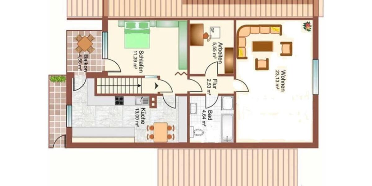 Gemütliche 3 Zimmer Dachgeschosswohnung mit EBK und Balkon - Dachgeschoßwohnung Weil im Schönbuch | Angebot:25239500