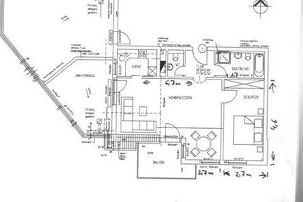DG Wohnung mit Balkon und großer Terrasse 2 zimmer
