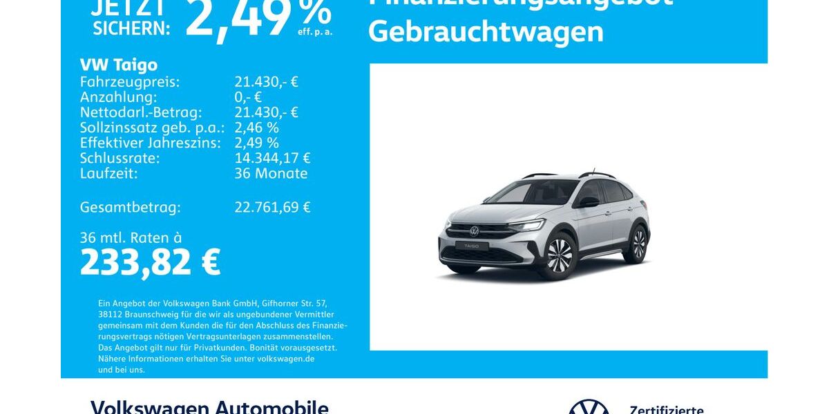 VW Taigo 9.649 km 20.930 &euro; Stuttgart-Feuerbach 70469
