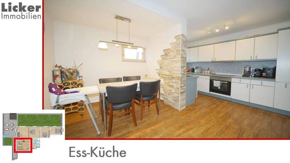 * Gartengeschoss-Whg. mit 130m² Terrassen- und Gartenfläche.