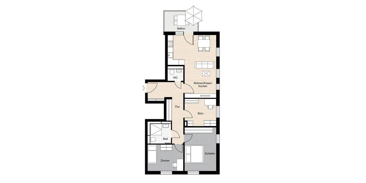 Etagenwohnung Remseck am Neckar Aldingen - 4 Zimmer, 90 m&sup2;, 1.320&euro; | Angebot:26787642