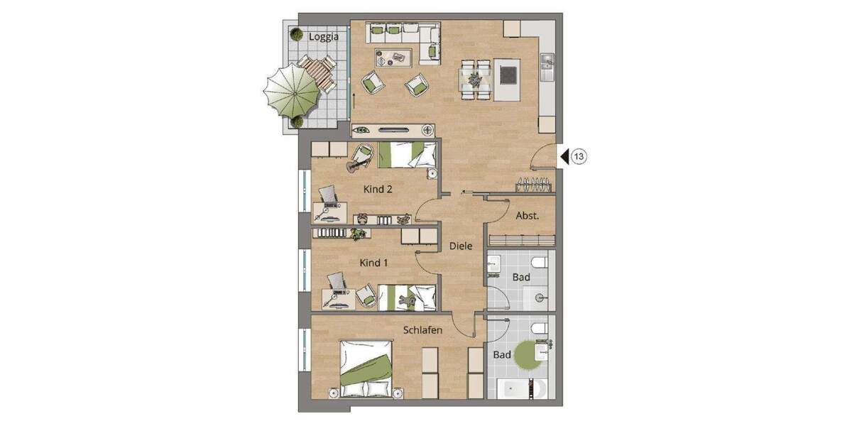 Etagenwohnung Steinheim an der Murr Höpfigheim - 4 Zimmer, 109 m&sup2;, 607.657&euro; | Angebot:24182225