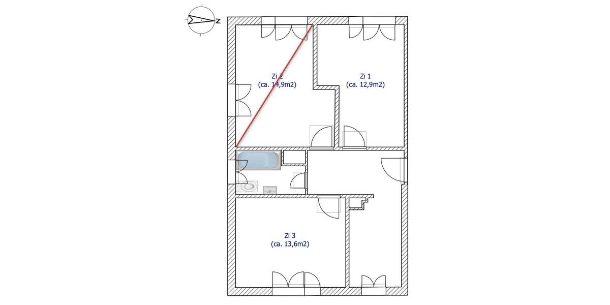 Etagenwohnung Ludwigsburg Eglosheim - 1 Zimmer, 13 m&sup2;, 535&euro; | Angebot:26346916