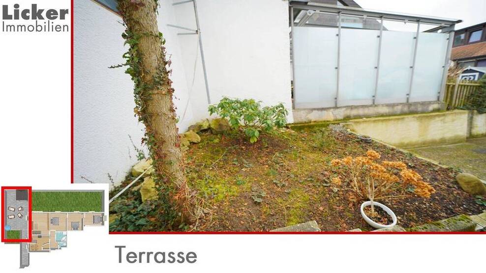 * Gartengeschoss-Whg. mit 130m² Terrassen- und Gartenfläche.