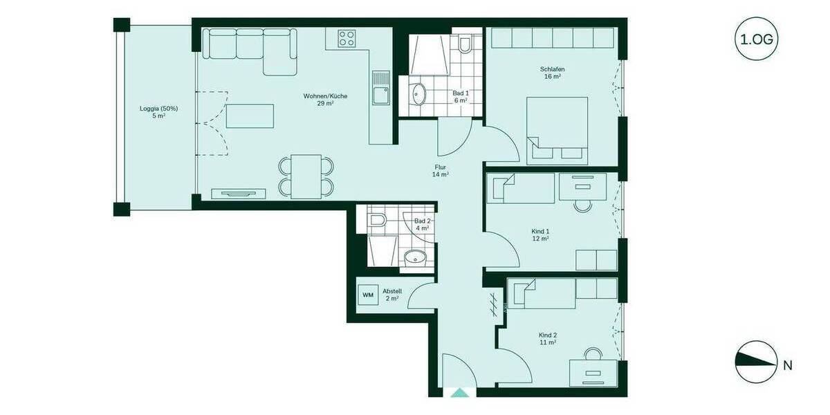 Etagenwohnung Ludwigsburg Ost - 4 Zimmer, 99 m&sup2;, 619.900&euro; | Angebot:25731201