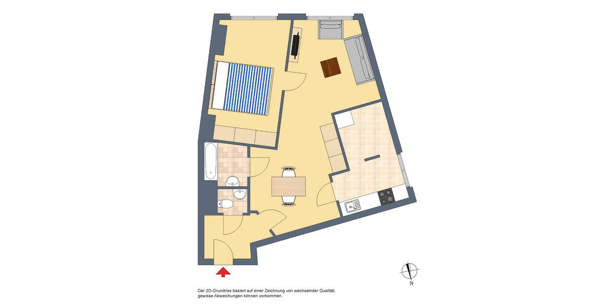 Etagenwohnung Stuttgart Rot - 2 Zimmer, 59 m&sup2;, 900&euro; | Angebot:26275579