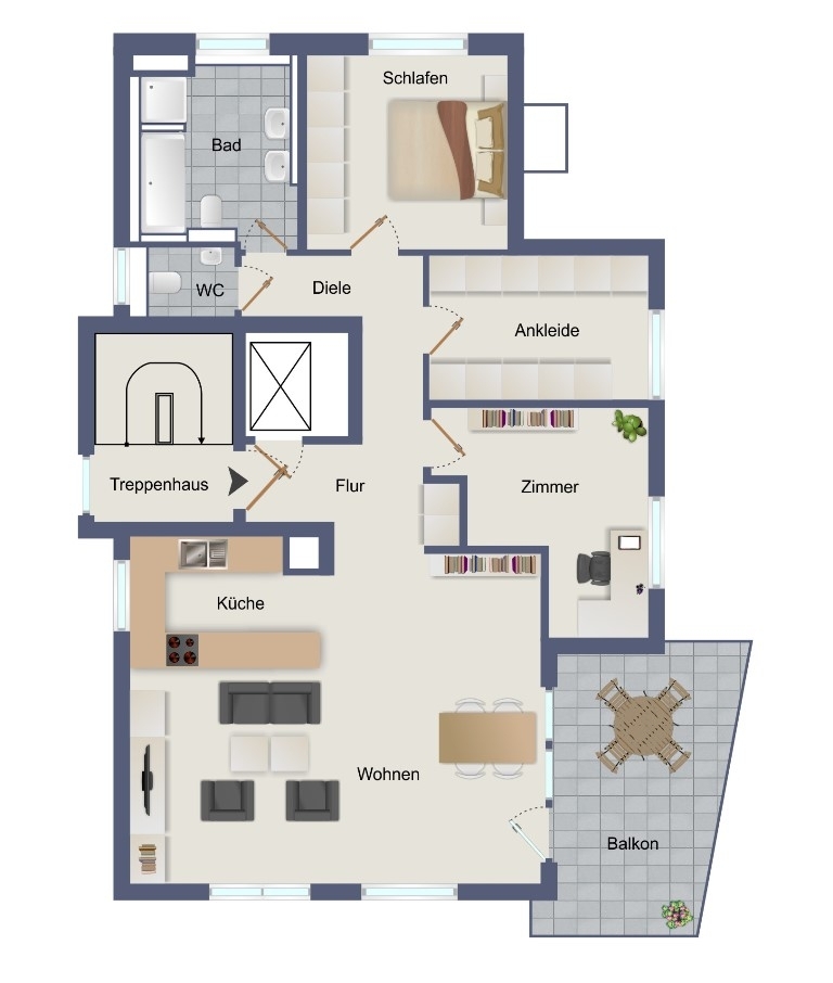 „Bequem leben in jedem Alter – attraktive 4,5 Zimmer Wohnung in ruhiger Lage von Mettingen 4.5 zimmer
