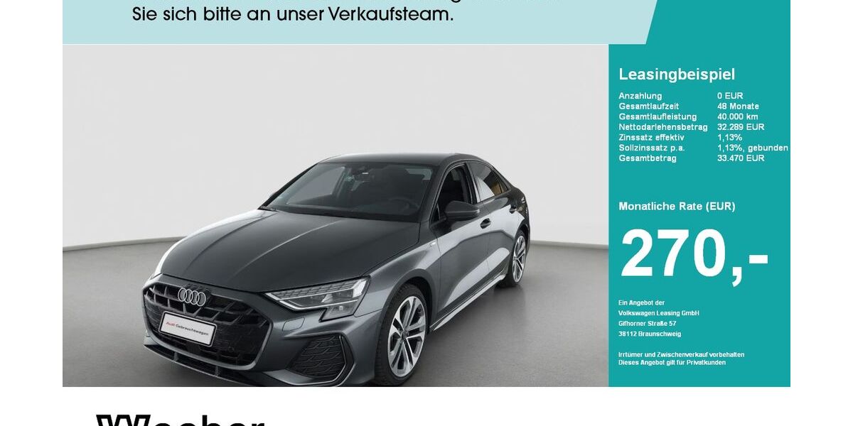 Audi A3 9.408 km 31.639 &euro; Weil der Stadt 71263