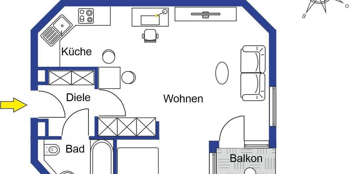 Etagenwohnung Schönaich - 1 Zimmer, 35 m&sup2;, 149.000&euro; | Angebot:26106521
