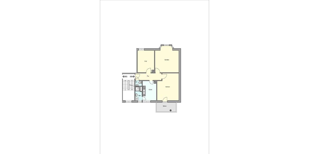 Etagenwohnung Esslingen am Neckar Oberesslingen - 3 Zimmer, 70 m&sup2;, 758&euro; | Angebot:25143655