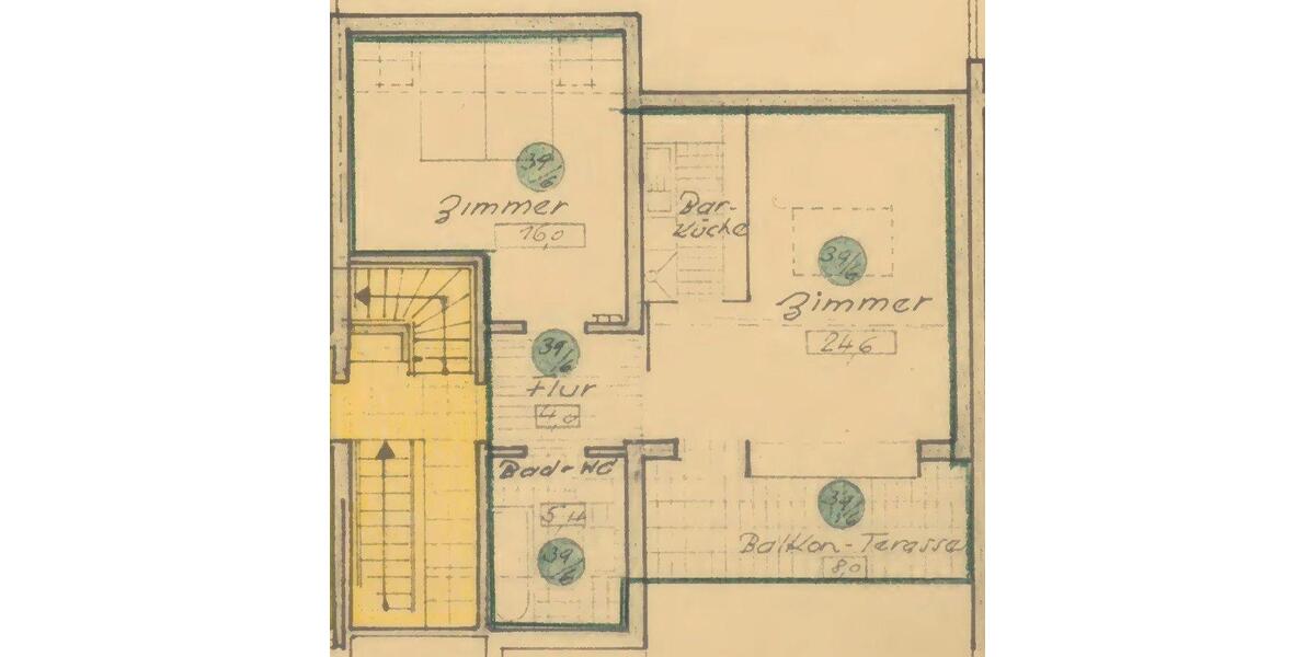 Dachgeschoßwohnung Stuttgart Hedelfingen - 2 Zimmer, 54 m&sup2;, 229.000&euro; | Angebot:26406489