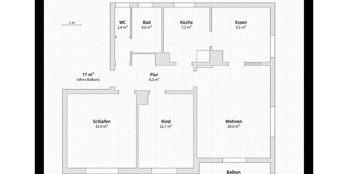 Etagenwohnung Kornwestheim - 4 Zimmer, 77 m&sup2;, 378.000&euro; | Angebot:26927350