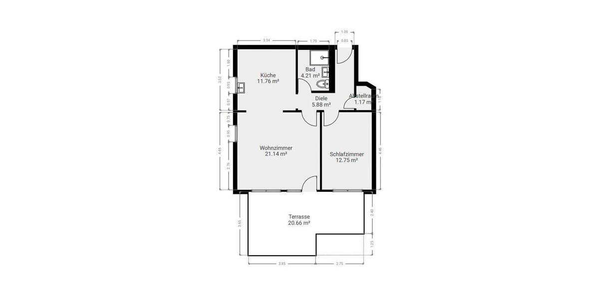 Etagenwohnung Leonberg - 2 Zimmer, 62 m&sup2;, 269.000&euro; | Angebot:27008594
