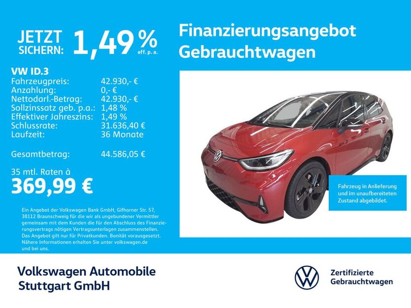 VW ID.3 10.687 km 42.930 € Stuttgart-Feuerbach 70469