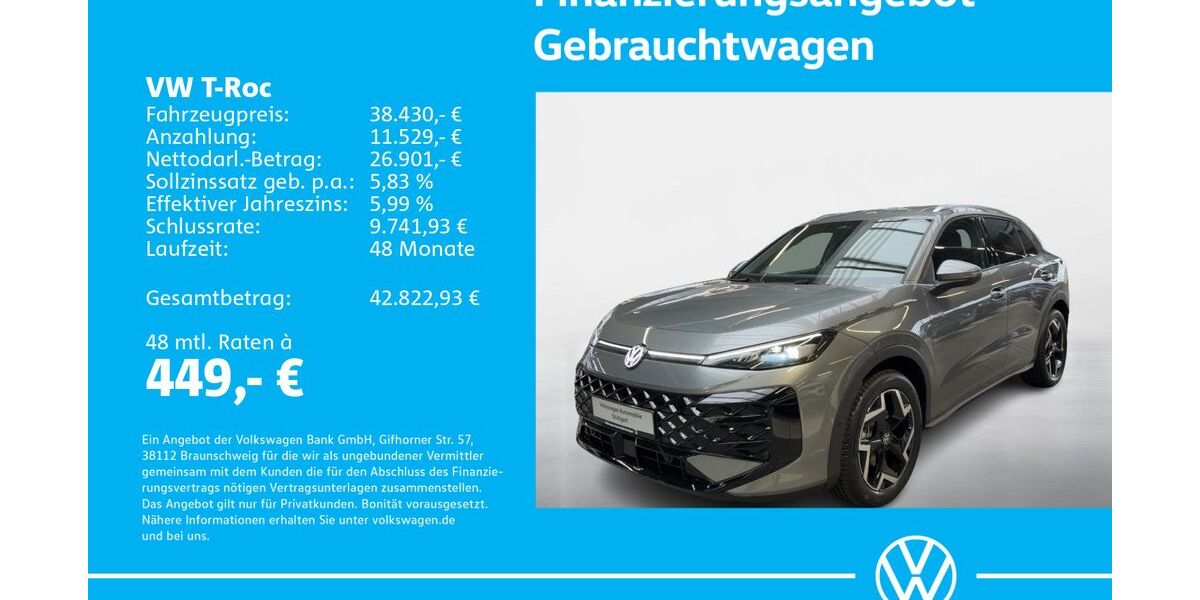 VW T-Roc 1.505 km 37.430 &euro; Stuttgart-Feuerbach 70469