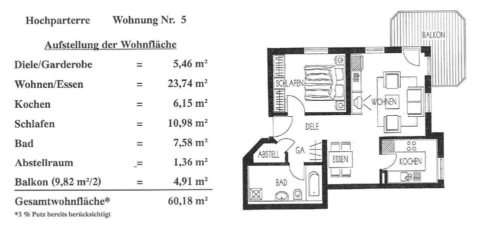 Etagenwohnung Waiblingen Beinstein - 2.5 Zimmer, 60 m&sup2;, 279.000&euro; | Angebot:26112389