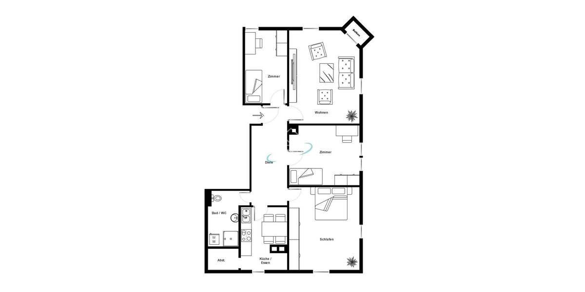 Etagenwohnung Stuttgart Bad Cannstatt - 4 Zimmer, 94 m&sup2;, 469.000&euro; | Angebot:26512670