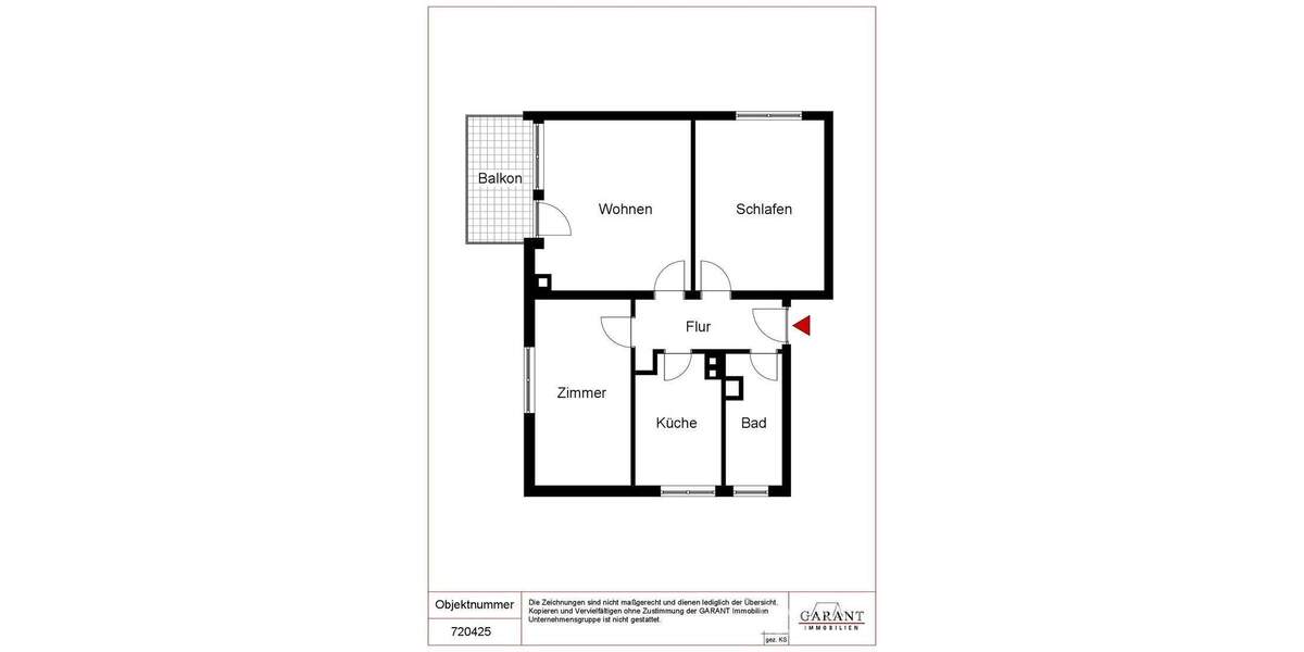 Etagenwohnung Ludwigsburg Eglosheim - 3 Zimmer, 63 m&sup2;, 260.000&euro; | Angebot:24823679