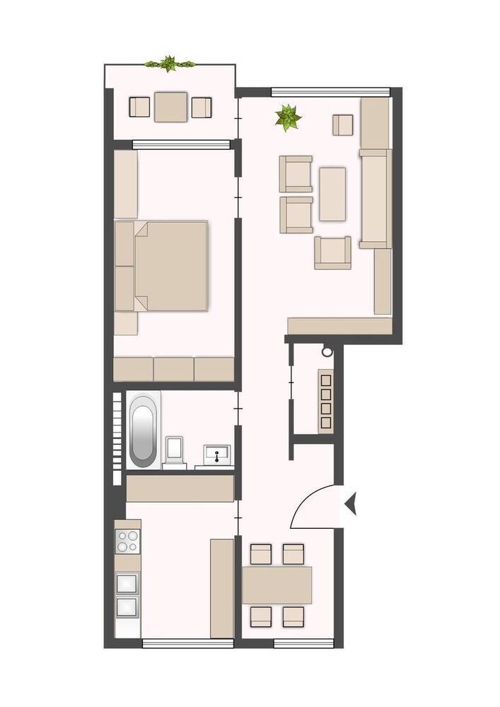 2-Zimmer-Wohnung mit 64 m² in zentraler Lage von Eglosheim