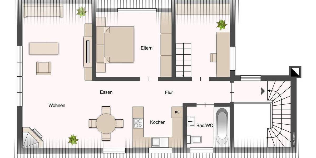 Etagenwohnung Ludwigsburg Neckarweihingen - 3 Zimmer, 66 m&sup2;, 265.000&euro; | Angebot:26207222