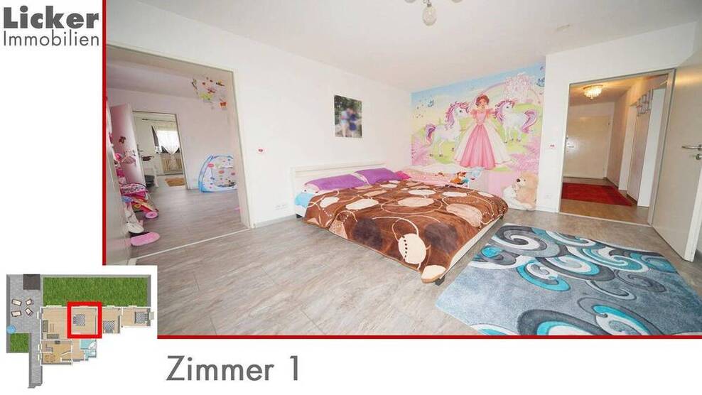 * Gartengeschoss-Whg. mit 130m² Terrassen- und Gartenfläche.
