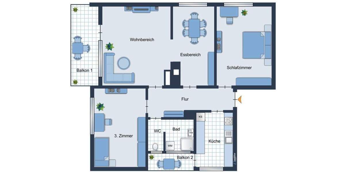 Etagenwohnung Stuttgart West - 4 Zimmer, 83 m&sup2;, 355.000&euro; | Angebot:25287555