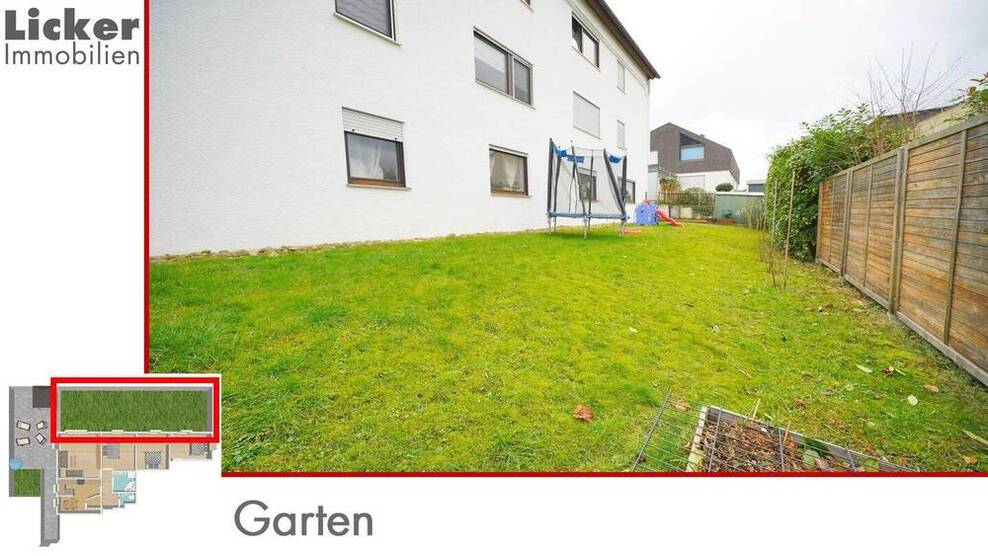 * Gartengeschoss-Whg. mit 130m² Terrassen- und Gartenfläche.