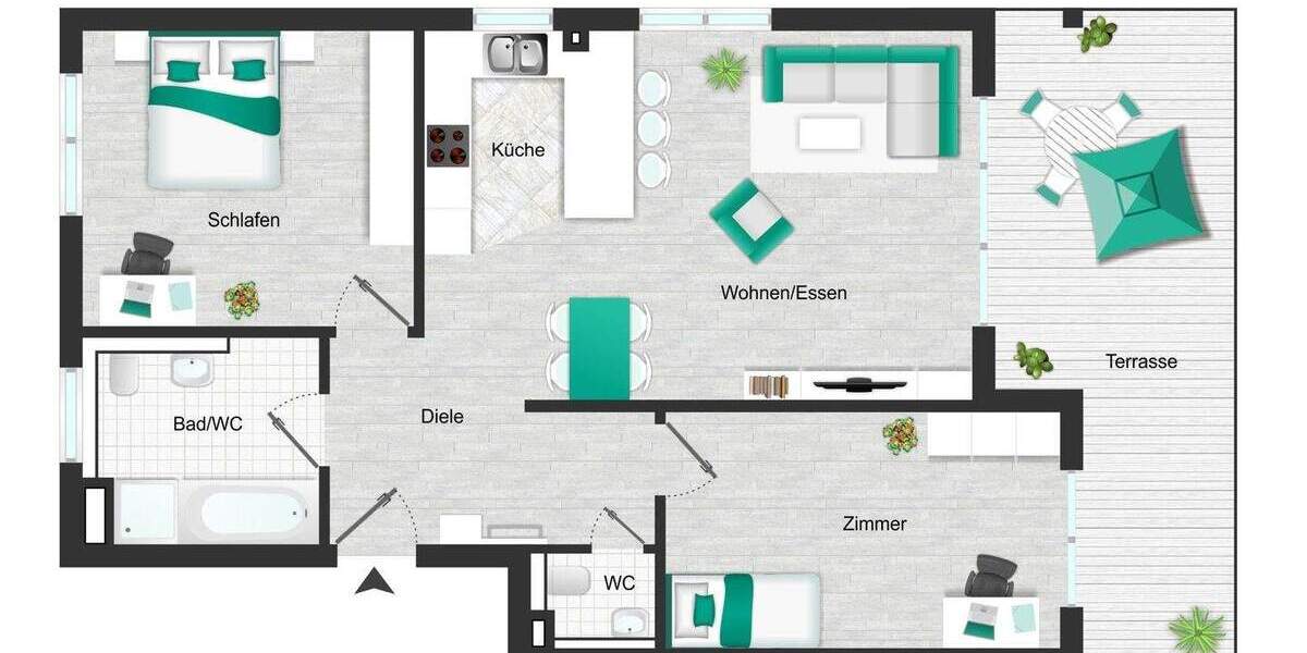 Etagenwohnung Renningen Malmsheim - 3 Zimmer, 92 m&sup2;, 509.000&euro; | Angebot:25094646