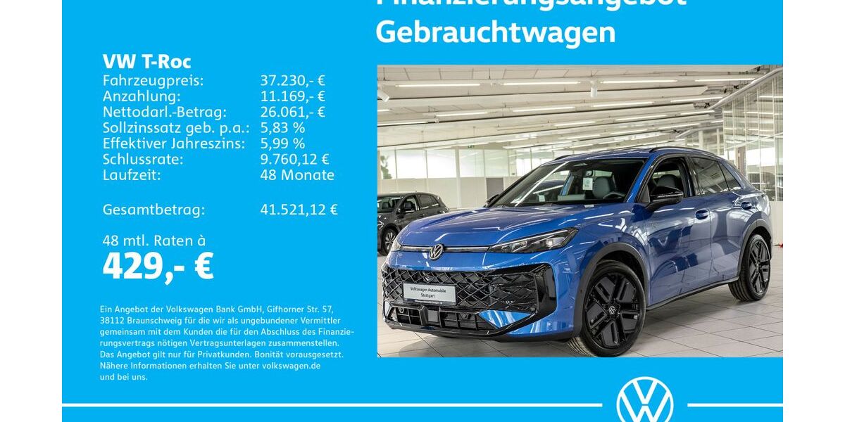 VW T-Roc 1.505 km 36.830 &euro; Stuttgart-Wangen 70188