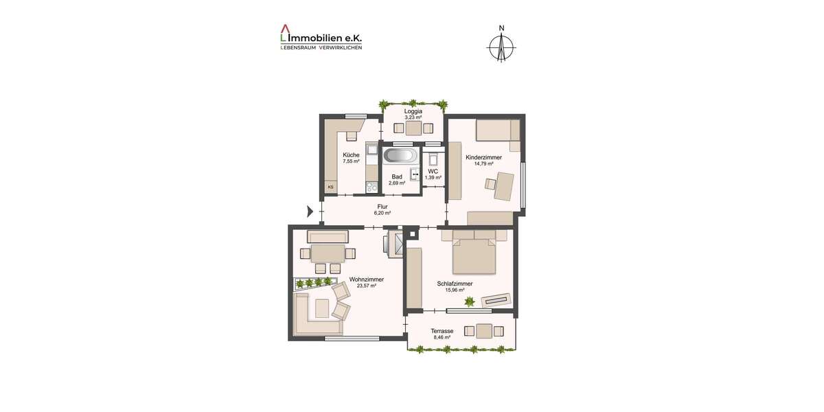 Etagenwohnung Stuttgart / Münster Münster - 3 Zimmer, 74 m&sup2;, 249.000&euro; | Angebot:24815755