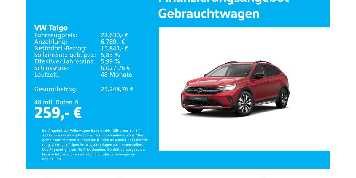 VW Taigo 6.015 km 22.630 &euro; Stuttgart-Wangen 70188