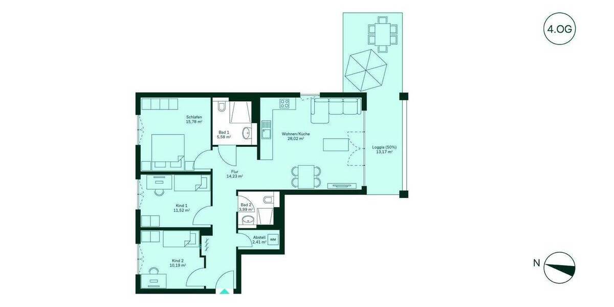 Etagenwohnung Ludwigsburg Ost - 4 Zimmer, 105 m&sup2;, 749.900&euro; | Angebot:26026896